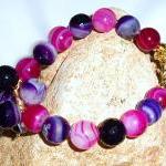  Pink and Purple Agate Brac..
