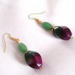  Green Aventurine Agate Ear..