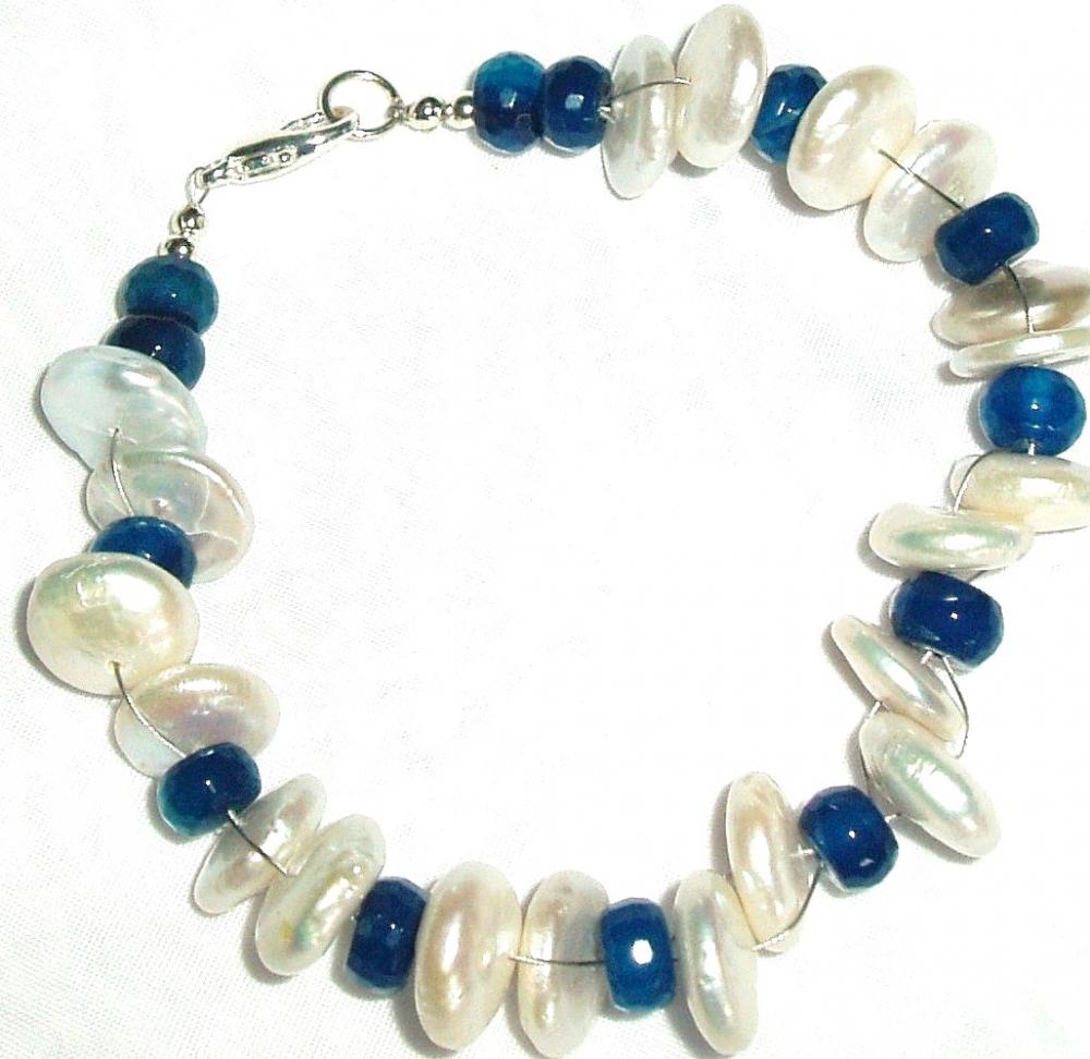  Blue Agate Pearl bracelet