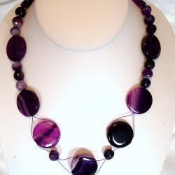 Purple Agate Necklace handmade
