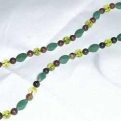 Peridot Aventurine Obsidian Necklace handmade