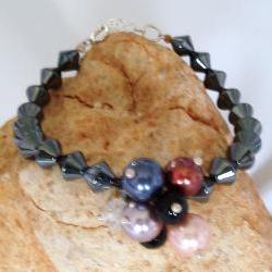  Haematite and Mix Gemstone Bracelet