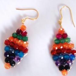 Multi Colour Gemstone Earring Handmade Jewelry