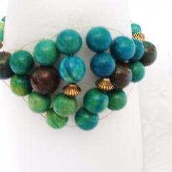 Agate / Jasper Leaf Bracelet Handmade gemstone jewelry